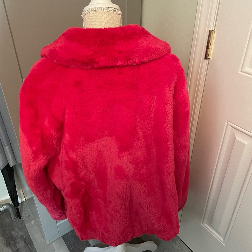Hot Pink Faux Coat - Picture 2 of 3
